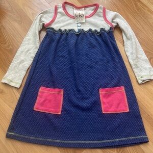 Purple and cream gray with pink trim dress size 4